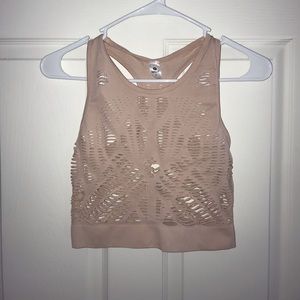 Light Pink Crop Top Workout Top